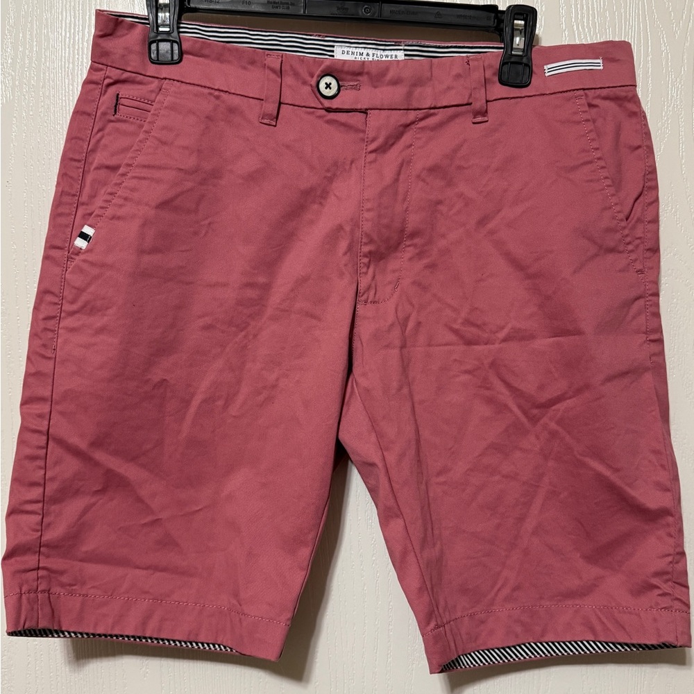 Men's Pink Shorts Denim & Flower Ricky Singh 30
